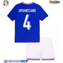Maglie da calcio Francia Dayot Upamecano #4 Prima Maglia Bambino Europei 2024 Manica Corta (+ Pantaloni corti)